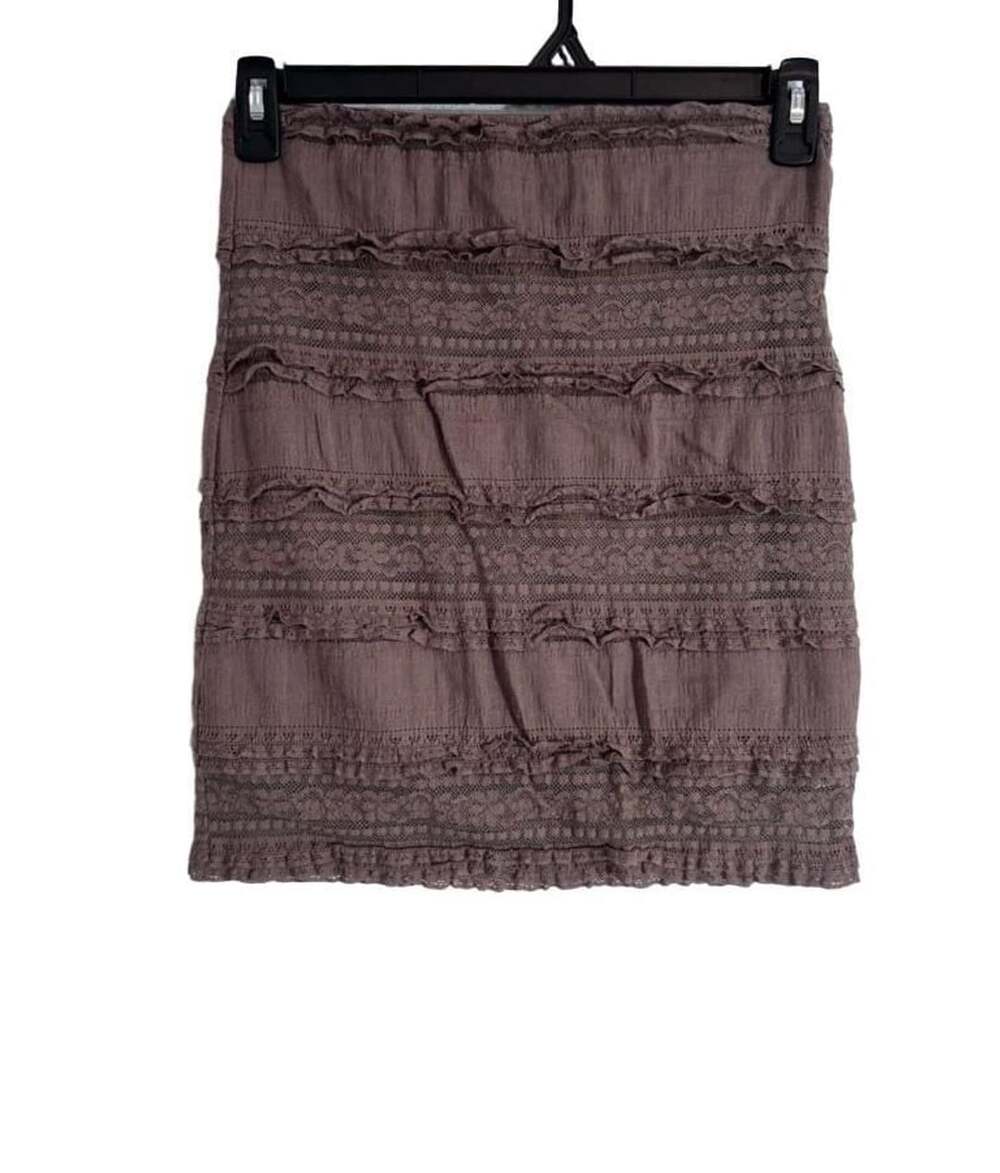 Chelsea & Violet Women's Brown Lace Tiered Ruffle Mini Skirt Size M